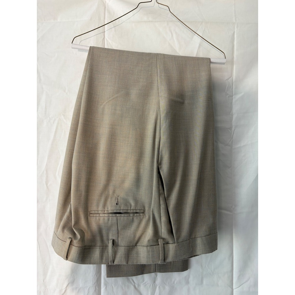 Saddlebred Mens Performance Dress Pants Tan Khaki 40x30 Flat Front Stretch
